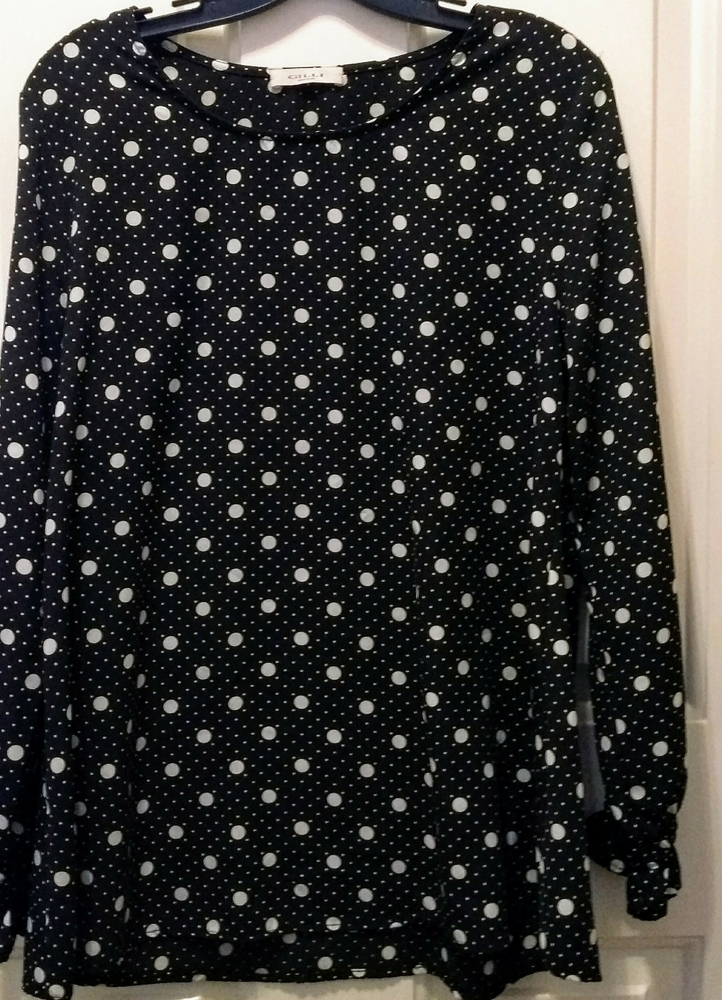 Smooth & Silky Polkadot Long Sleeve Blouse